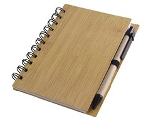 Bamboo Mid-Size Notebook & Pen - GSR - ST325B