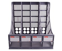 4 Bay File Holder by GSR - Model ST360H for Organized Workspaces