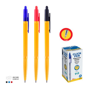 Ark Click Pen Yellow Barrel Red Ark Click Pen Yellow Barrel Red