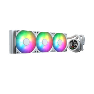 Aerocol Abyss L360 White with digital display - 360mm ARGB Liquid Cooler - Intel LGA1851/LGA1700   - AMD AM4/AM5. 