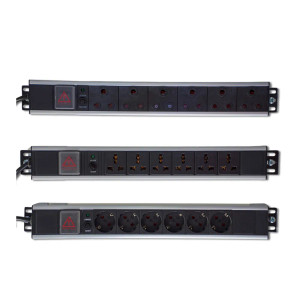 RCT 6 WAY 16AMP 1U RACKMOUNT POWER RAIL - 3-PIN