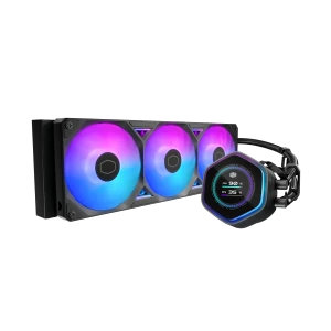 Cooler Master MasterLiquid Atmos II 360 LCD Black, Liquid cooling kit, 12 cm, 322.8 m³/h, Black