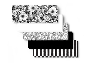 Cricut Joy Adhesive Backed Deluxe Paper 4.5x12" 10-sheets (Black and White Botanicals), Paper, Black, White, Cricut, 304 mm, 114 mm