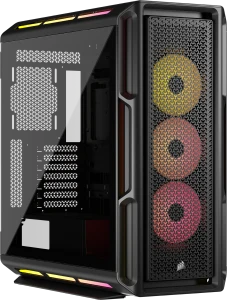 Corsair iCUE LINK 5000T LX RGB, Midi Tower, PC, Black, ATX, EATX, micro ATX, Mini-ITX, Plastic, Steel, Tempered glass, Gaming