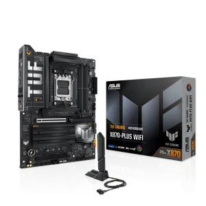 ASUS TUF GAMING X870-PLUS WIFI, AMD, Socket AM5, AMD Ryzen 7 7th Gen, AMD Ryzen 7 8th Gen, AMD Ryzen 9 7th Gen, AMD Ryzen 9 8th Gen, AMD Ryzen 9..., DDR5-SDRAM, 192 GB, DIMM