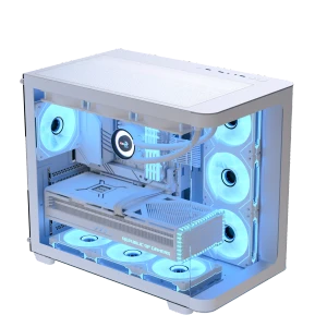 Aerocool P500C White Mid tower case - Includes 120mm ARGB Fan x 4 and 4-port ARGB control hub - ATX - 3x 2.5'' or 2x3.5'' - 360m