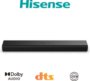 Hisense HS1000, 2.0 channels, 120 W, DTS Virtual:X, Dolby Audio, Dolby Digital Plus, Black, Wired, 100-240 V