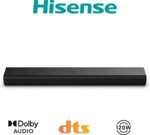 Hisense HS1000, 2.0 channels, 120 W, DTS Virtual:X, Dolby Audio, Dolby Digital Plus, Black, Wired, 100-240 V