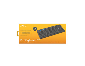 ZAGG Pro Keyboard 12, Wireless, Bluetooth, QWERTY, Black