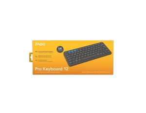 ZAGG Pro Keyboard 12, Wireless, Bluetooth, QWERTY, Black