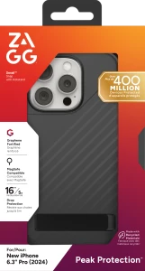 ZAGG Cases Denali Snap KS Apple iPhone 16 Pro Black, Cover, Apple, iPhone 16 Pro, 16 cm (6.3"), Black