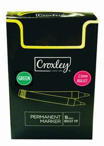 CROXLEY Permanent Marker Bullet Green-MAR8716