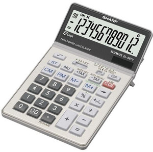 SHARP EL387V 12 Digit Dual Power Calculator-SHEL387