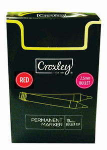 CROXLEY Permanent Marker Bullet Red-MAR8715