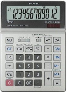 SHARP EL2128 12 Digit Dual Power Calculator-SHEL2128