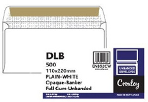 CROXLEY JD92CW DLB (Banker) White Gummed Envelopes - Unbanded (Box of 500)-ENB92CW CROXLEY JD92CW DLB (Banker) White Gummed Envelopes - Unbanded (Box of 500)-ENB92CW