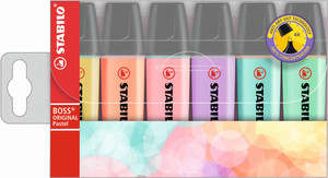 STABILO BOSS Original Highlighter Assorted Pastel Wallet 6's-70-6-2 STABILO BOSS Original Highlighter Assorted Pastel Wallet 6's-70-6-2