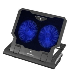 VOLKANO GLACIER SERIES UPRIGHT NOTEBOOK COOLING STAND WITH DUAL FANS - VK20053BKV2-KOL