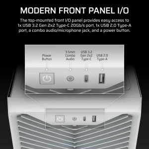 Corsair Midi Tower 3200D RS ARGB PC Case, Midi Tower, PC, White, ATX, Mini-ATX, micro ATX, Steel, Tempered glass, Multi