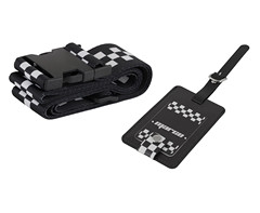 Checkered Luggage Strap & Tag - GSR - P2778SetBw