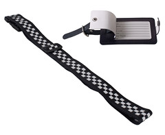 Checkered Luggage Strap & Tag - GSR - P2778SetBw