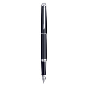 WATERMAN Hemisphere Fountain Pen - Matte Black Chrome Trim-NS0920830