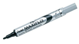 PENTEL Maxiflo Bullet White Board Marker - Black (Box of 12)-PMWL5SABX