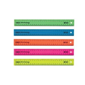 LION BRAND Ruler 30cm Ass NEON Shatterproof Pack of 10-RUL5429