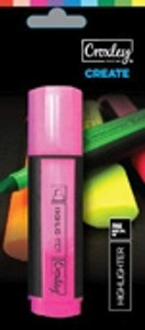 CROXLEY CREATE Pink Highlighter Carded Each-MAR1301 CROXLEY CREATE Pink Highlighter Carded Each-MAR1301