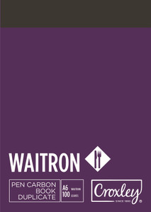 CROXLEY JD16W Pen Carbon Waitron A6 100 Page Pack of 10-PCB16W
