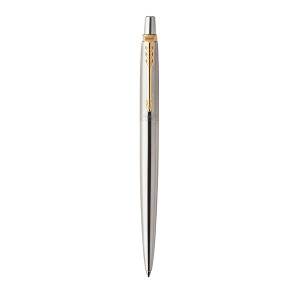 PARKER Jotter Ballpoint Pen - Stainless Steel Gold Trim-NS1953345GB