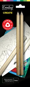 CROXLEY CREATE Training Pencil 4B 2 Pack Carded-PCL460BC