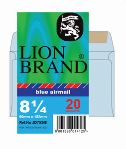LION BRAND 90x152 Blue Cellowrapped 20's Box of 20 Packets-ENC753B