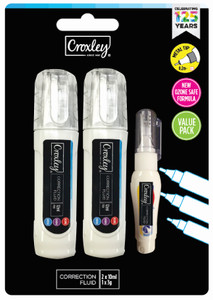 CROXLEY Correction Pens 12ml+12ml+4ml-COR8124 CROXLEY Correction Pens 12ml+12ml+4ml-COR8124