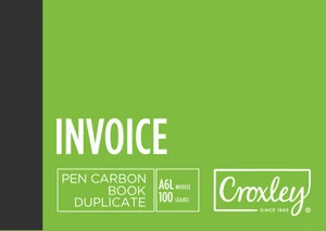 CROXLEY JD16BO Pen Carbon Invoice A6 Landscape 100 Page Pack of 10-PCB16BO