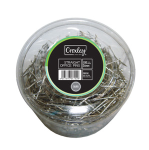 CROXLEY 26mm Straight Office Pins Tub 100g-PIN1150