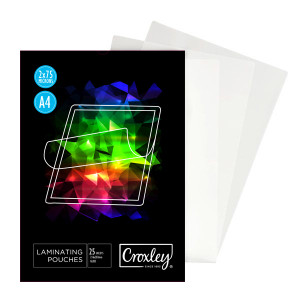 CROXLEY A4 Laminating Pouches 25 Sheets-LAM7525