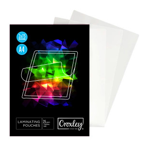 CROXLEY A4 Laminating Pouches 25 Sheets-LAM7525