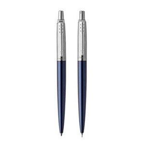PARKER Jotter Ballpoint Pen & Pencil Set - Royal Blue Chrome-NS1953347SET