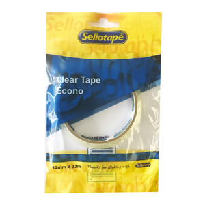 SELLOTAPE Clear 12mmx33m Large Core Flow Pack Each-TPT8321