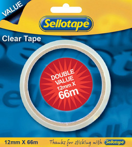 SELLOTAPE Clear 12mmx66m Carded-TPV8250DV