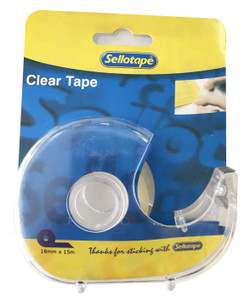 SELLOTAPE Clear + Dispenser 18mmx15m Carded-TPV8450