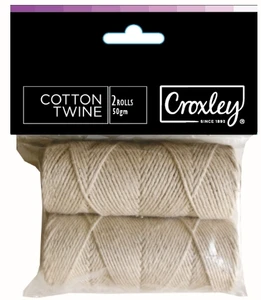 CROXLEY Cotton Twine 50gm  2 Rolls Bag Each-STR38CC