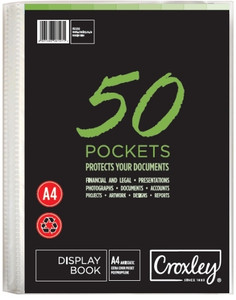 CROXLEY Display File - A4 - 50 Pocket - Hard Case Cover-FIL5050