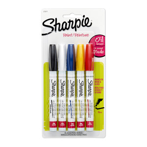 SHARPIE Paint Marker Fine 5 per Card Assorted-NS37371PP