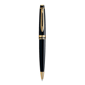 WATERMAN Expert Ballpoint Pen - Lacquer Black Gold Trim-NS0951700