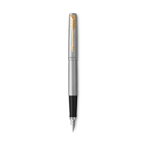 PARKER Jotter Fountain Pen - Stainless Steel Gold Trim-NS2030948