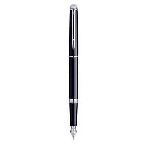 WATERMAN Hemisphere Fountain Pen - Mars Lacquer Black Chrome Trim-NS0920530