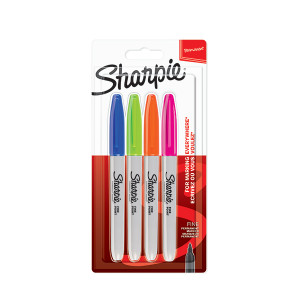 SHARPIE Fine Permanent Marker: Assorted Fun Card 4's-NS2065403