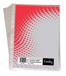 CROXLEY A4 Filing Pocket 10 Pockets - 50 Mic-PLA1399 CROXLEY A4 Filing Pocket 10 Pockets - 50 Mic-PLA1399
